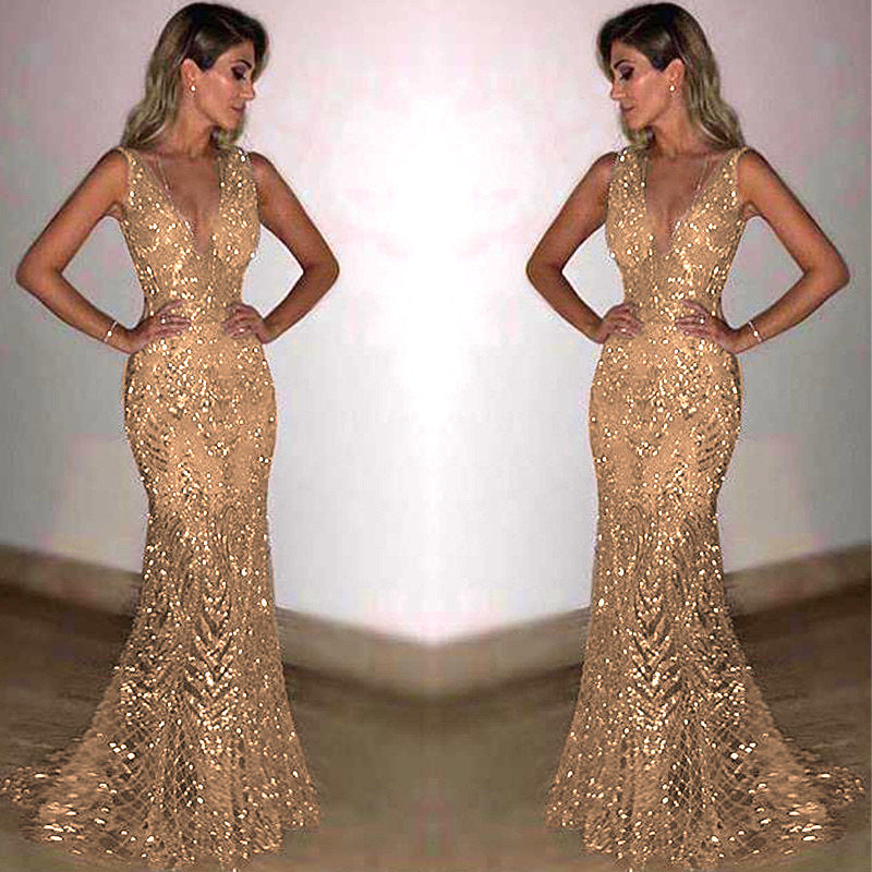 Damen Elegantes Abendkleid mit schimmernden Pailletten und figurbetontem Schnitt Heidi-Mode