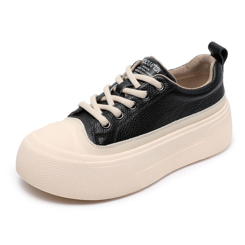 Damen Chunky Plateau Schnürsneaker mit strukturiertem Obermaterial Heidi-Mode