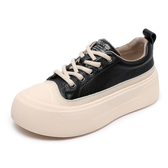 Damen Chunky Plateau Schnürsneaker mit strukturiertem Obermaterial Heidi-Mode