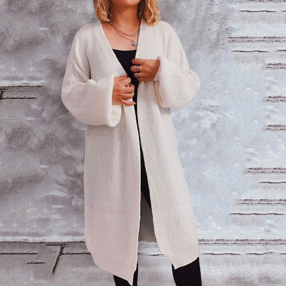 Damen lässiger Strickcardigan mit lässigen Oversize-Ärmeln und offenem Schnitt Heidi-Mode