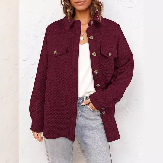 Damen lässige Steppjacke mit aufgesetzten Taschen Heidi-Mode