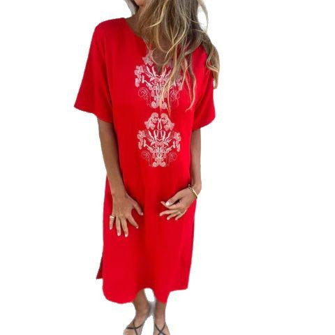 Damen Sommerliches Kleid mit aufwendiger Stickerei Heidi-Mode