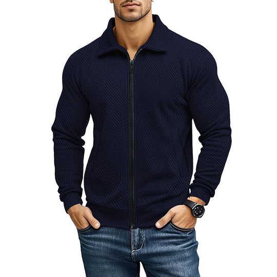 Herren bequeme und stylische Kapuzenjacke mit strukturiertem Gewebe Heidi-Mode