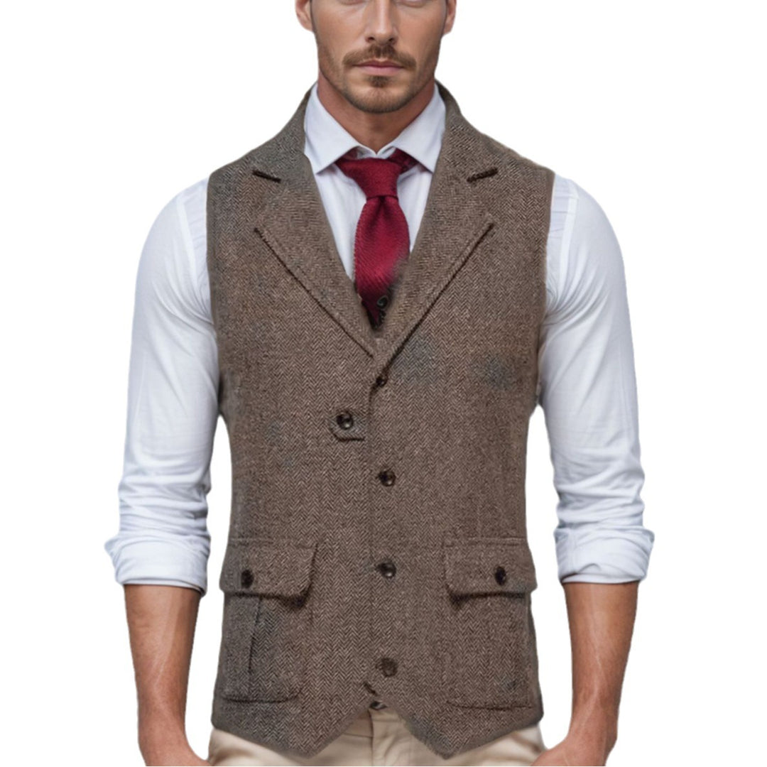 Herren elegante Weste im Hahnentrittmuster Heidi-Mode