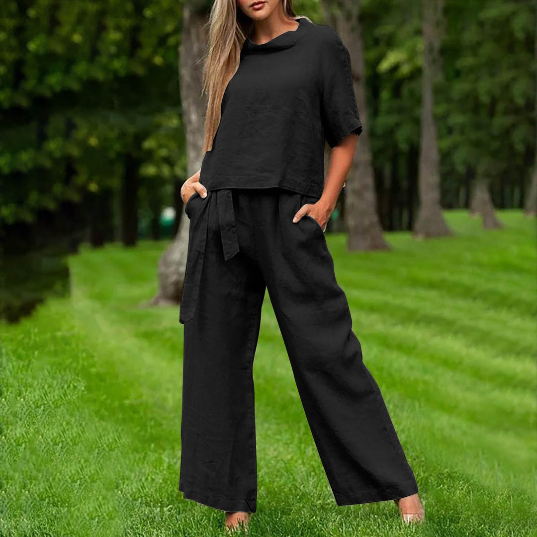 Damen lässiger Zweiteiler im minimalistischen Design Heidi-Mode