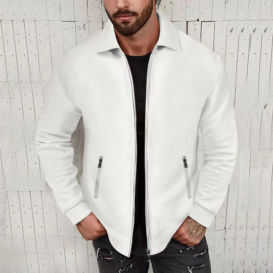 Herren Strickjacke im modernen Design mit strukturiertem Obermaterial und praktischen Reißverschlusstaschen Heidi-Mode
