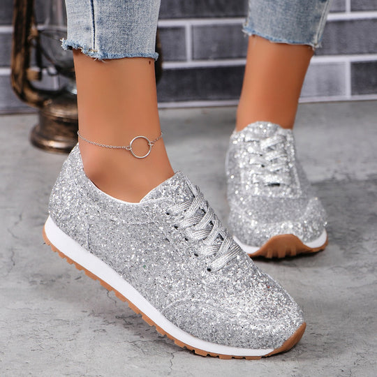 Damen Glitzernde Sneaker mit atmungsaktiver Sohle Heidi-Mode