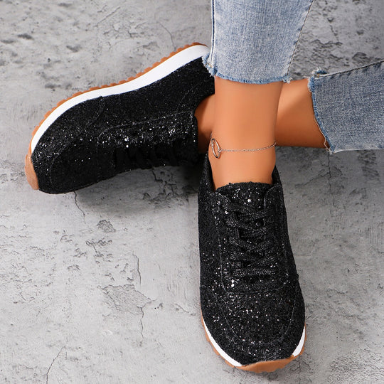 Damen Glitzernde Sneaker mit atmungsaktiver Sohle Heidi-Mode