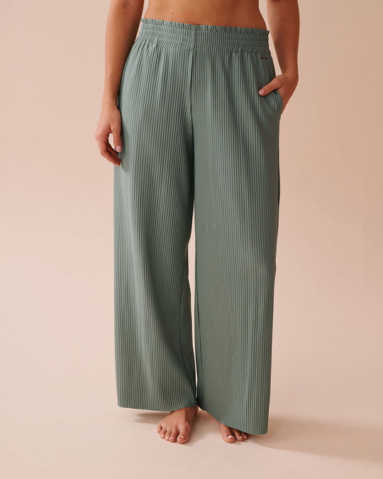 Damen Plissee-Hose mit elastischem Bund und Seitentaschen Heidi-Mode