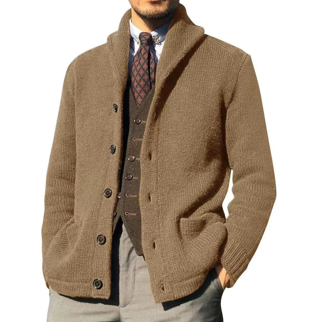 Herren Strickjacke im modernen Casual-Stil mit Schalkragen Heidi-Mode