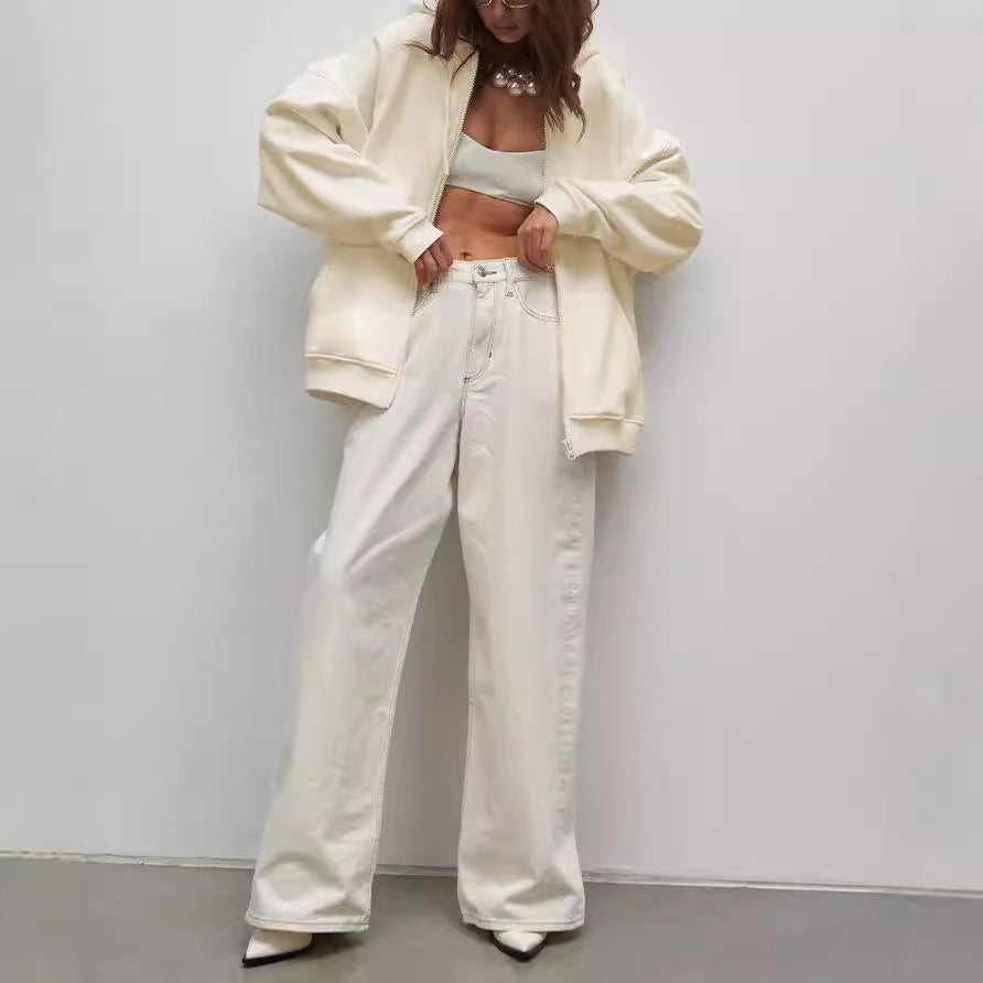 Damen Kuschelige Zip-Hoodie mit Oversized-Schnitt Heidi-Mode