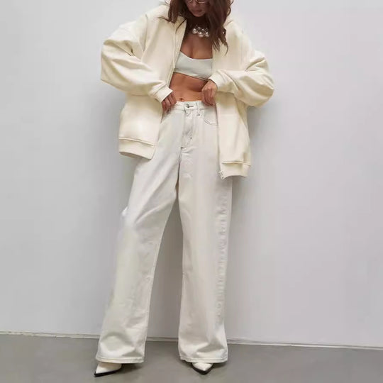 Damen Kuschelige Zip-Hoodie mit Oversized-Schnitt Heidi-Mode