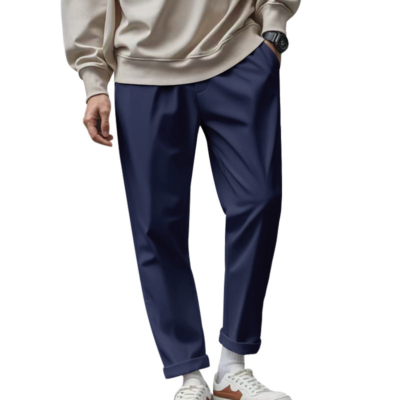 Herren elegante Freizeithose mit lockerem Schnitt und atmungsaktiver Struktur Heidi-Mode