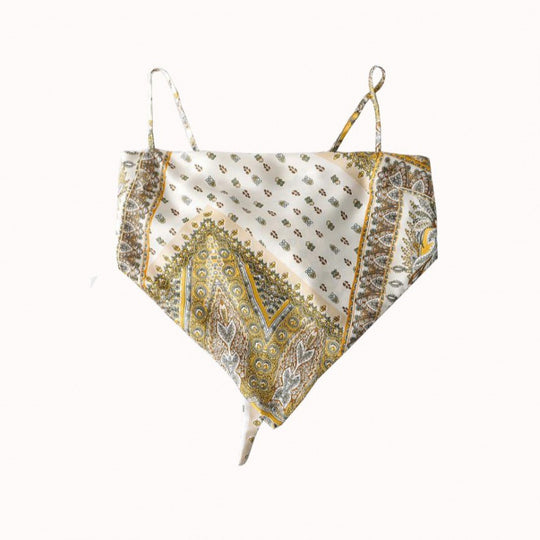 Femme Artistic Bandana Stil Crop Top Heidi-Mode