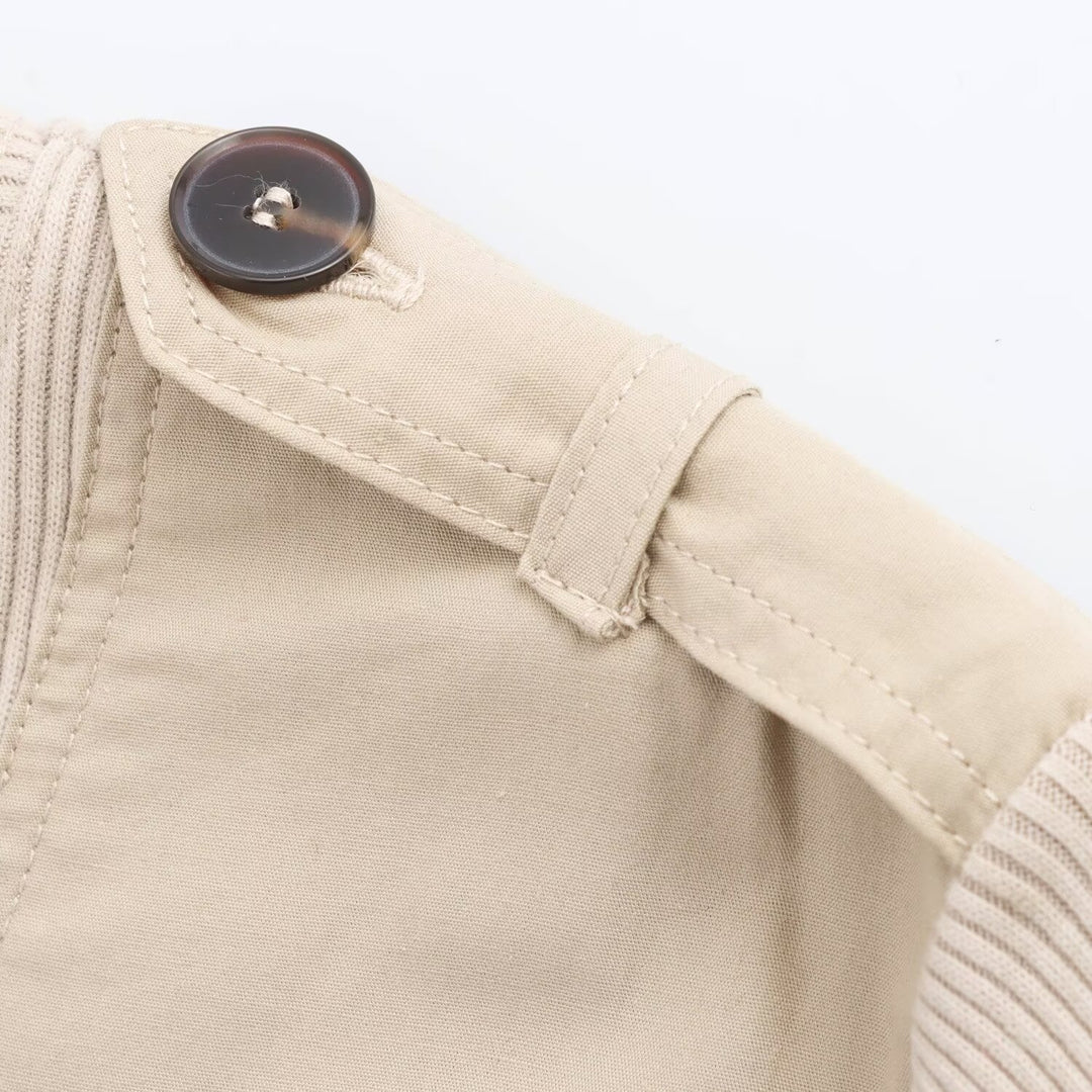 Damen Langarm-Kleid mit dekorativem Gürtel und Schulterdetails Heidi-Mode