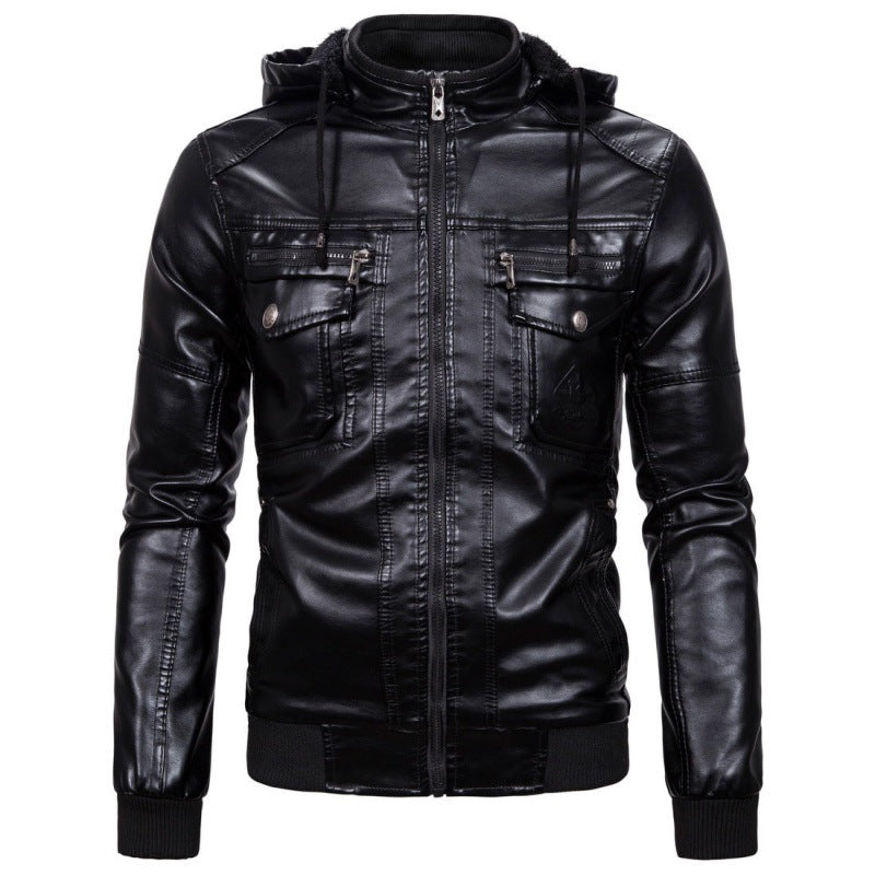 Herren Lederjacke mit abnehmbarem Innenfutter und praktischen Taschen Heidi-Mode