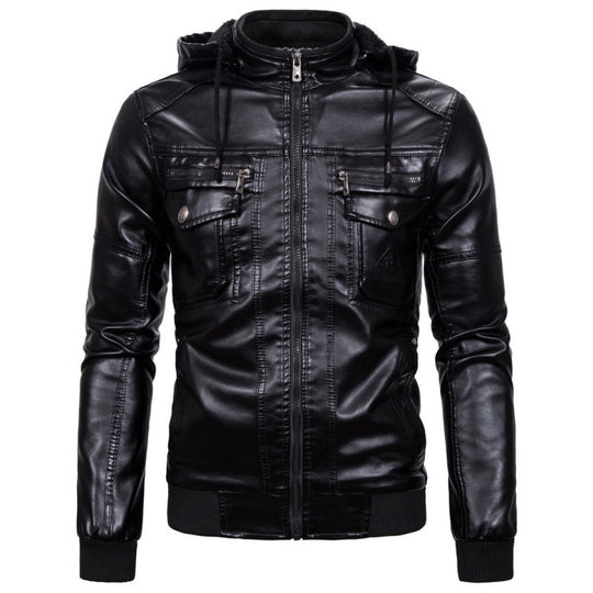 Herren Lederjacke mit abnehmbarem Innenfutter und praktischen Taschen Heidi-Mode