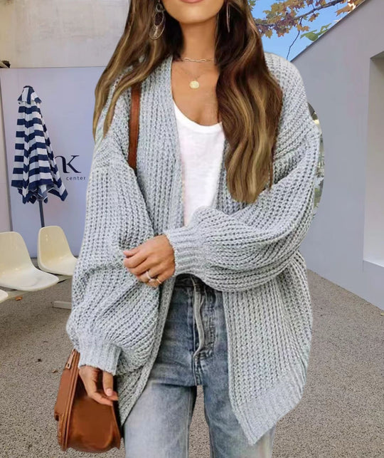 Damen Grobstrick Cardigan mit weitem Schnitt Heidi-Mode