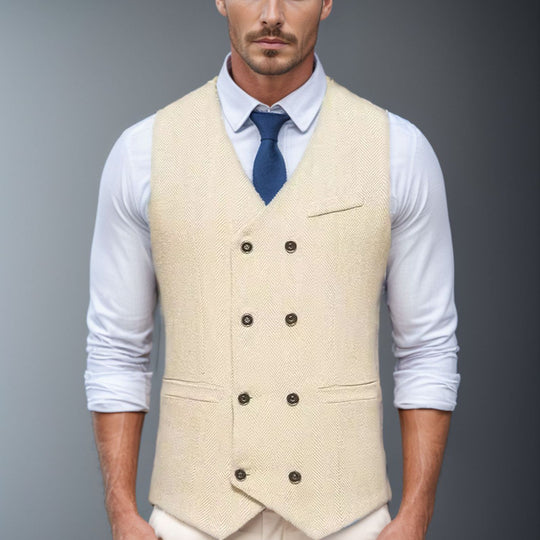 Herren stilvolle Weste im Hahnentrittmuster Heidi-Mode