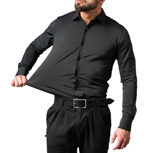 Herren Langarmhemd mit elegantem Schnitt und stilvollen Knopfdetails Heidi-Mode