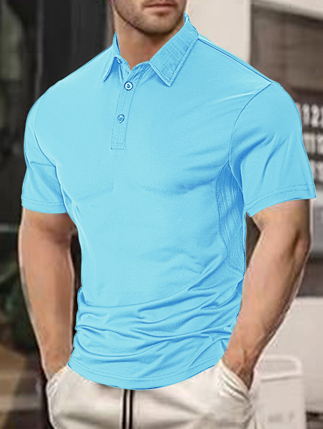 Herren Poloshirt mit atmungsaktiven Eigenschaften und modernem Kragen Heidi-Mode