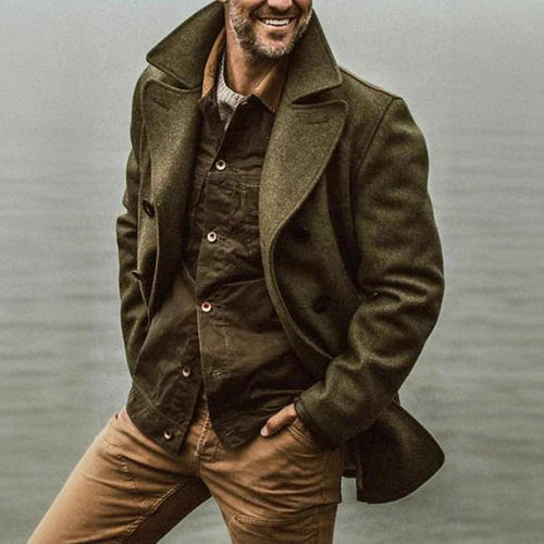 Herren stilvolle Wolljacke im doppelten Schnitt Heidi-Mode