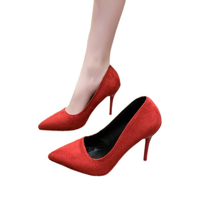 Damen Elegante spitze Pumps mit transparentem Absatz und weichem Obermaterial Heidi-Mode