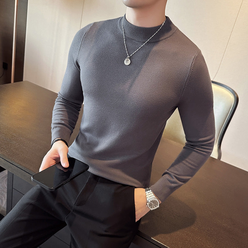 Herren modischer Pullover mit hohem Kragen und eleganter Passform Heidi-Mode
