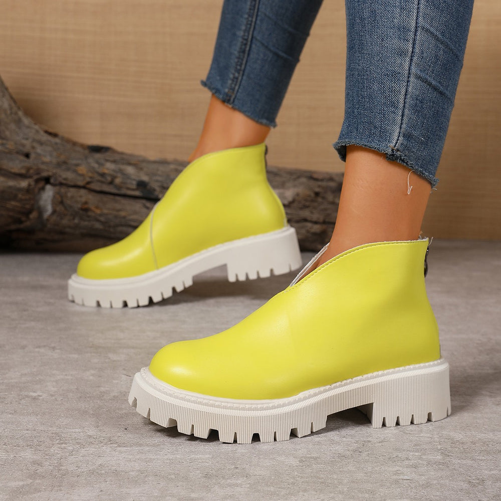 Damen Modische Chelsea-Boots mit trendigem Plateau und rutschfester Sohle Heidi-Mode