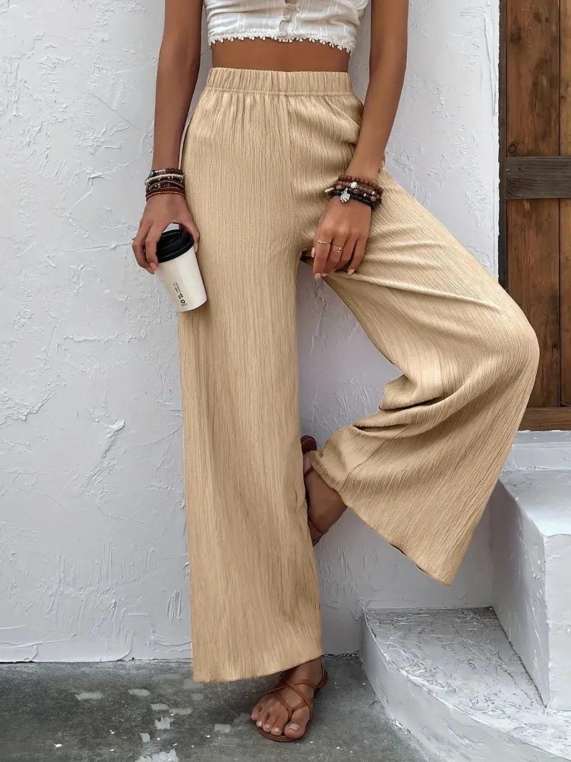 Damen Weite Plisséhose mit elastischem Bund und elegantem Fall Heidi-Mode