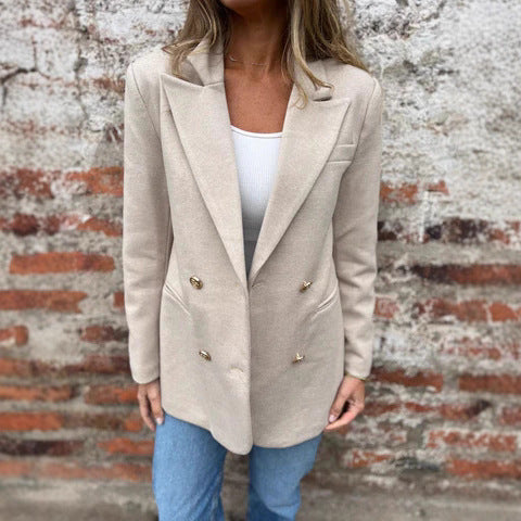Damen eleganter und bequemer Blazer mit doppelter Knopfleiste Heidi-Mode