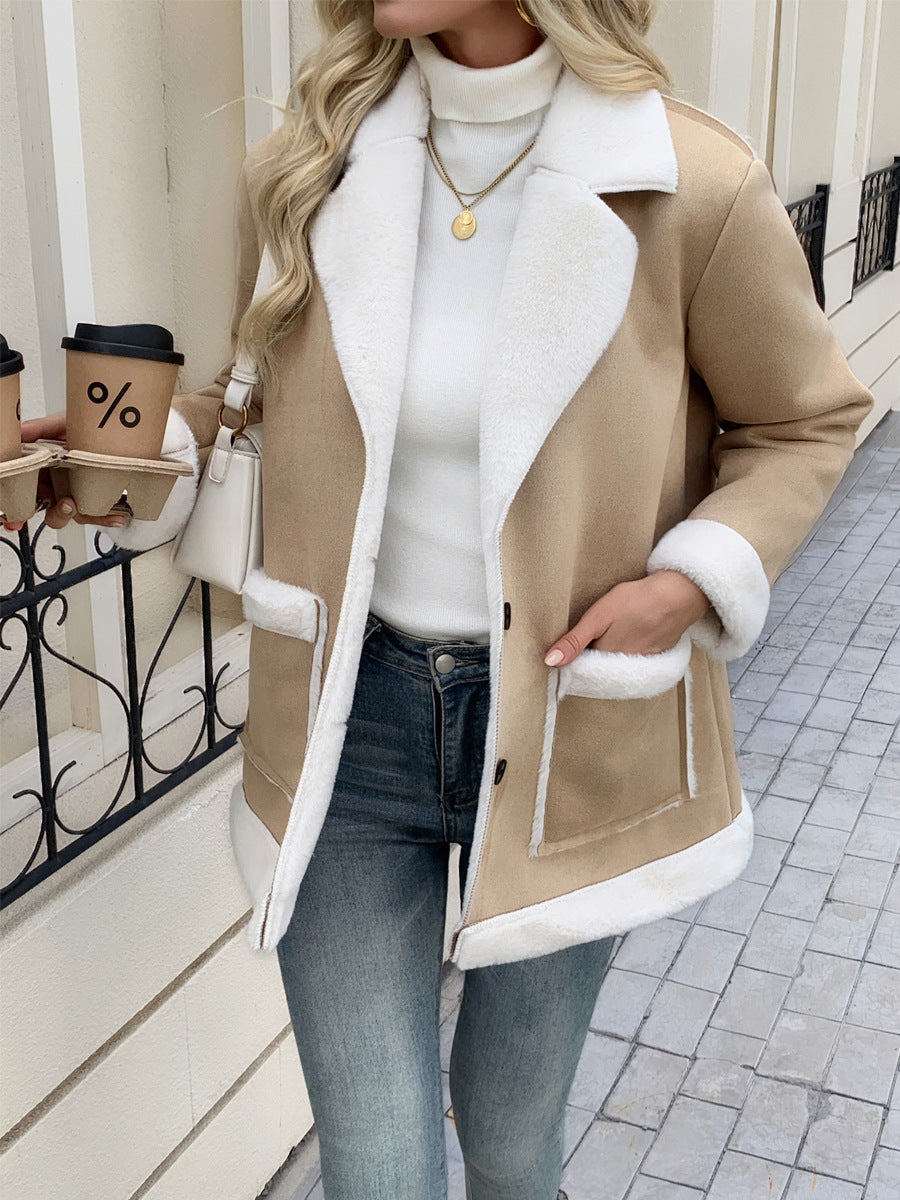 Damen Modische und gemütliche Jacke mit Teddyfutter Heidi-Mode