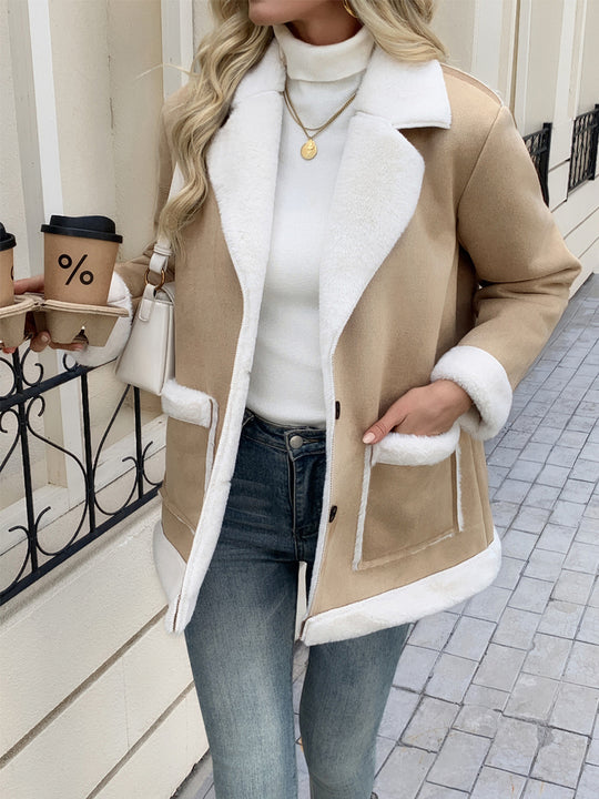 Damen Modische und gemütliche Jacke mit Teddyfutter Heidi-Mode