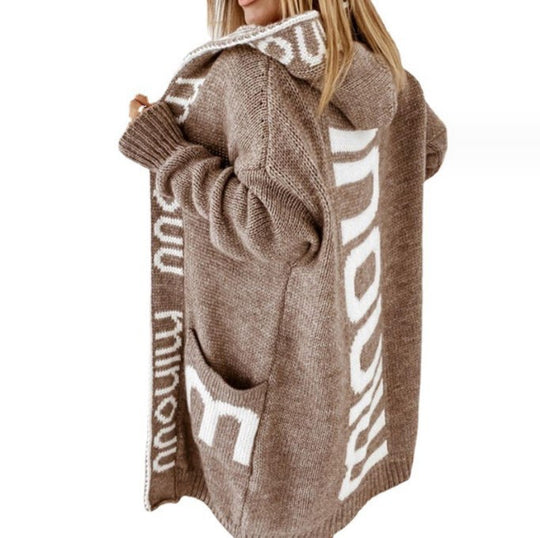 Damen gemütlicher Hooded Cardigan Heidi-Mode