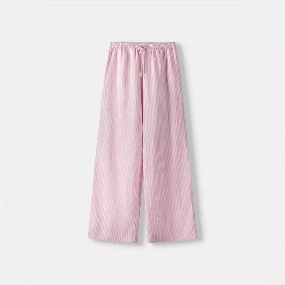 Damen Weite Sommerhose mit komfortablem Gummibund und Streifenmuster Heidi-Mode