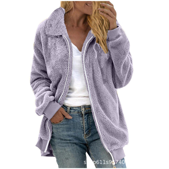 Damen Fleece-Jacke im Oversized-Stil Heidi-Mode