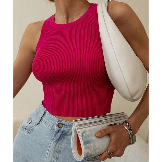 Damen Kurzarmpullover mit Rippenstruktur Heidi-Mode