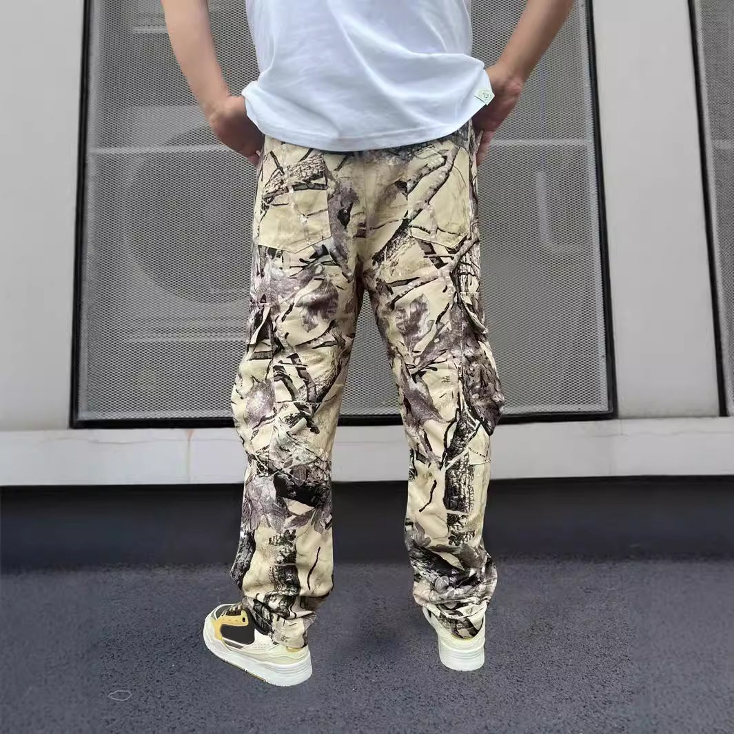 Herren Cargo-Hose im modernen Camouflage-Design mit elastischem Bund und mehreren Taschen Heidi-Mode