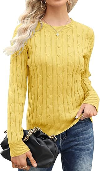 Damen klassischer Strickpullover mit Zopfdesign Heidi-Mode