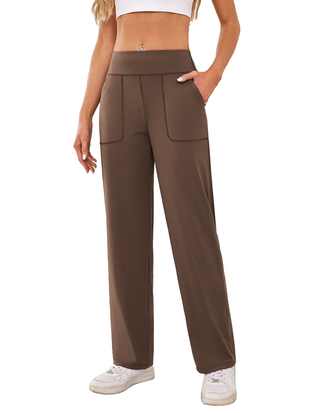 Damen bequeme Freizeithose mit seitlichen Taschen und elastischem Bund Heidi-Mode