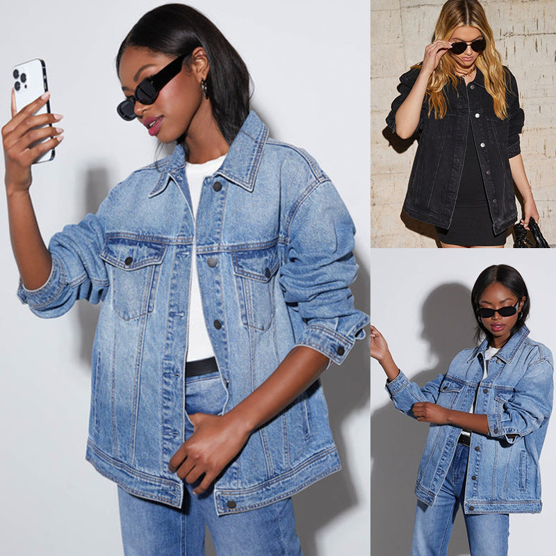 Damen Oversize Jeansjacke Heidi-Mode