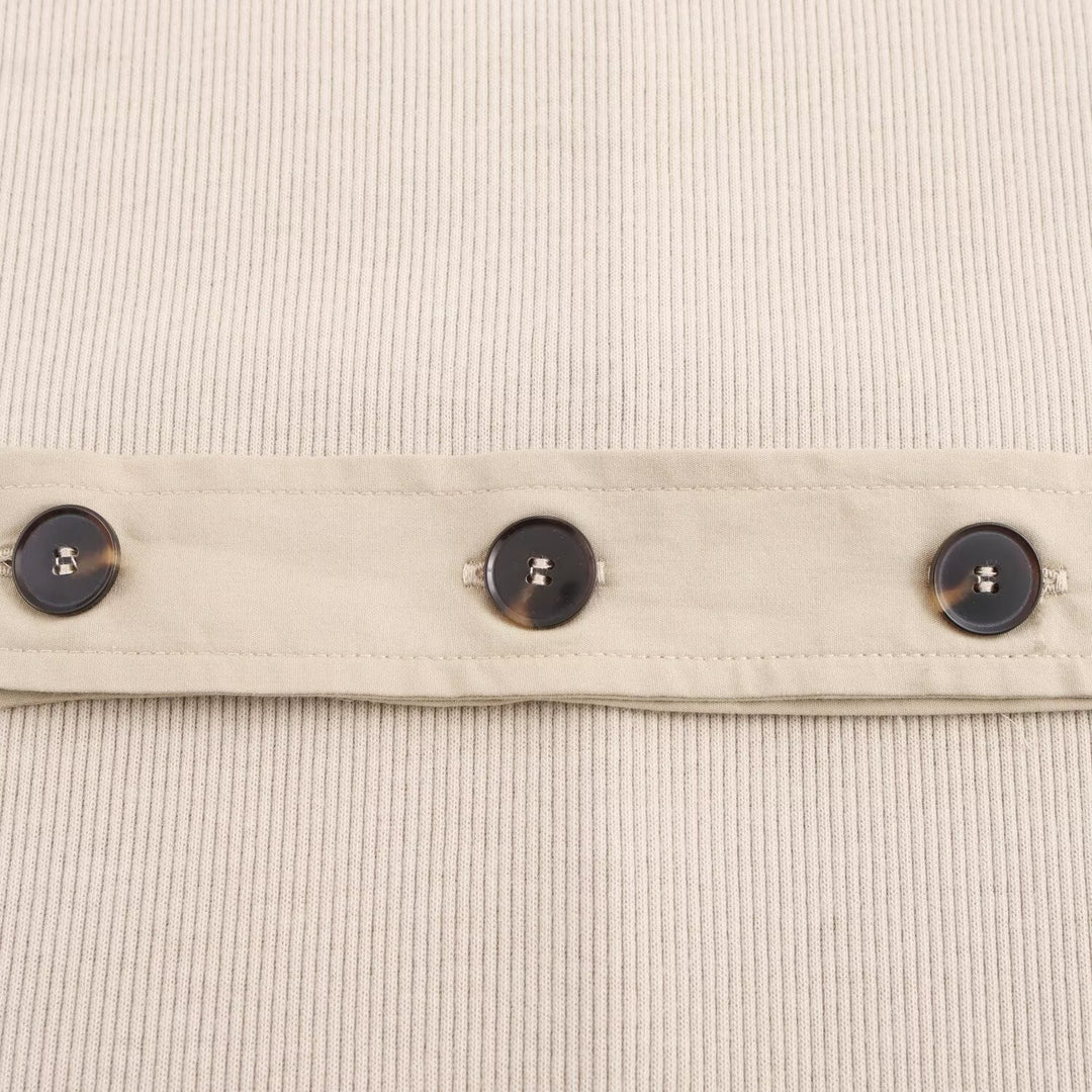 Damen Langarm-Kleid mit dekorativem Gürtel und Schulterdetails Heidi-Mode