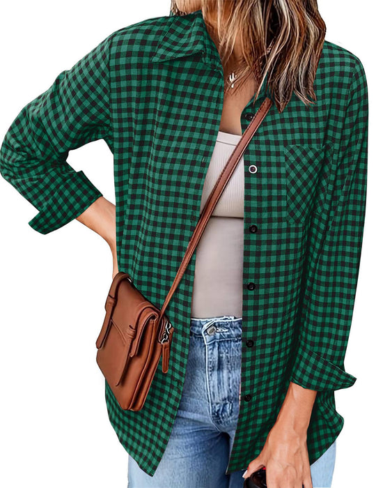 Femme Button-Up Gingham Check Shirt Heidi-Mode