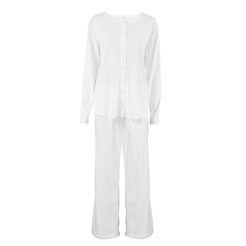 Heidi-Mode | Strickliebe Jacquard Atmungsaktive Pyjamas Langarmhosen Hautfreundlicher Strickpullover Frauen Hausmode