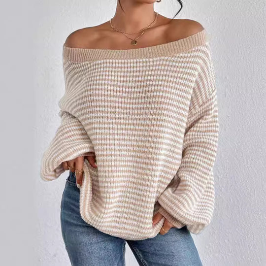 Damen lässiger Strickpullover Heidi-Mode