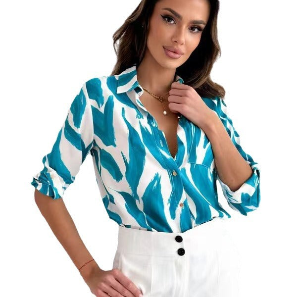 Damen Bluse mit floralen Akzenten und lässigem Schnitt Heidi-Mode