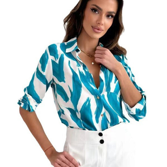 Damen Bluse mit floralen Akzenten und lässigem Schnitt Heidi-Mode