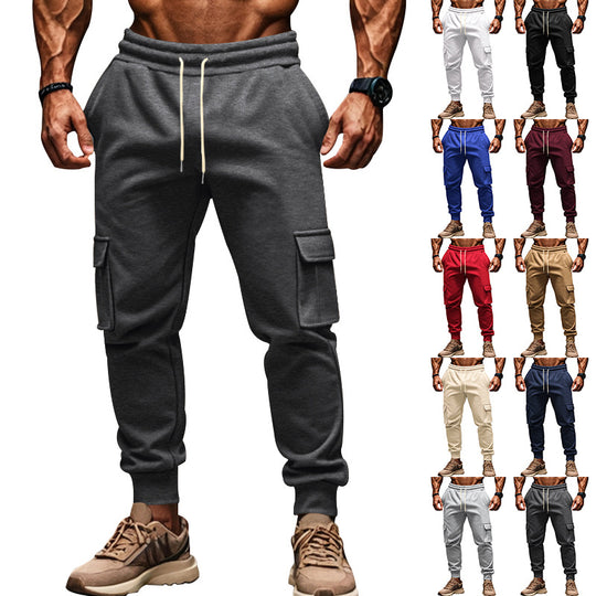 Herren Cargo-Jogginghose mit elastischem Bund und multifunktionalen Taschen Heidi-Mode