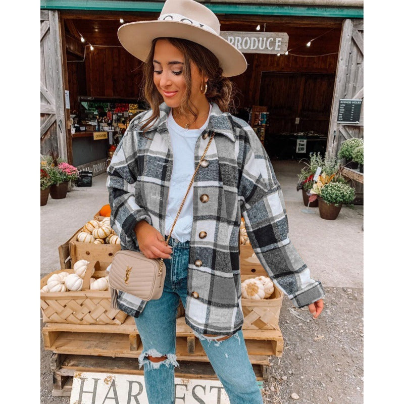 Damen Karierte Flanelljacke Heidi-Mode