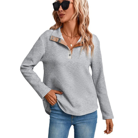 Damen Hochwertiger Pullover mit strukturiertem Stehkragen Heidi-Mode